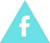 Facebook logo in navy blue triangle