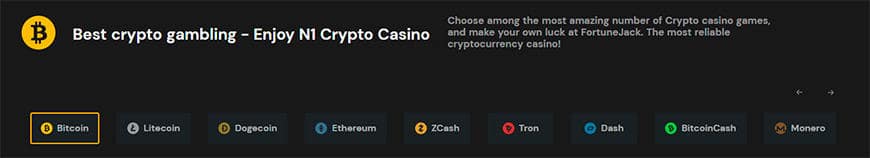 FortuneJack payment options