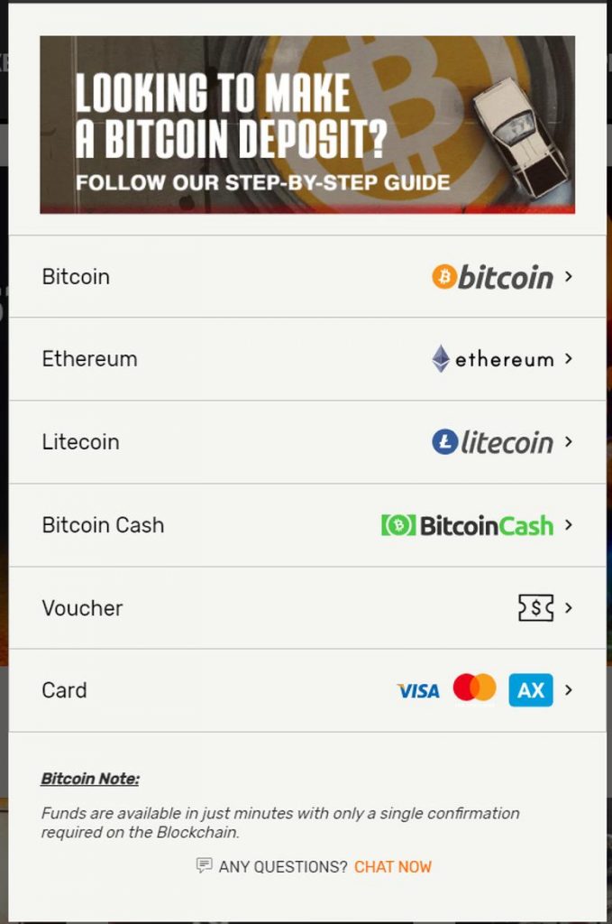 Choose the cryptocurrency