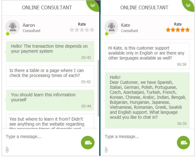 22Bet customer support