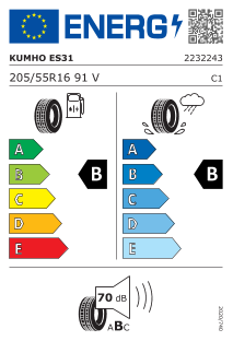 205/55-16 Kumho ES31 91V 4PR