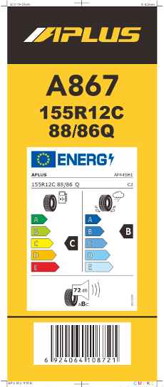 155/80-12 Aplus A867 88Q