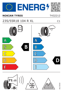 235/55 R18 104R XL Aramid Sidewalls, Nordic compound