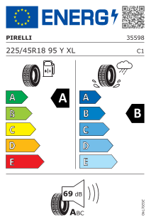 225/45-18XL Pirelli Cinturato P7 (P7C2) FSL (MO) 95Y OE: Mercedes-Benz C-Class W206