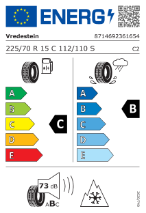225/70-15C Vredestein Comtrac 2 All Season + 112/110S 3PMSF