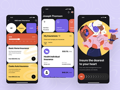 Insurance Mobile App app app design application design mobile mobile app mobile app design ui