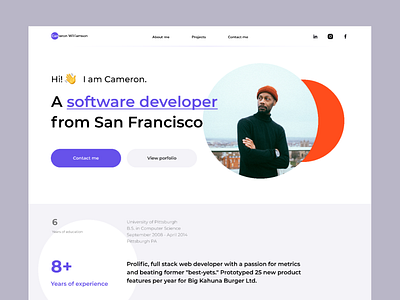 Personal Landing Page design home home page homepage landing landing page landingpage page personal website site web web design web page website