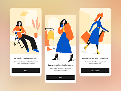 Mobile App Onboarding Screens interface interface illustration mobile design mobile inllustration mobile interface mobile screen onboarding onboarding screen onboarding screens user interface