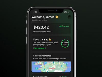 Multifunctional mobile app app finance fitenss forums incognito mode ios ios native iphone mobile app mobile app design mobile apps mobile design mobile ui multifunction navigation training travel ui uiux ux