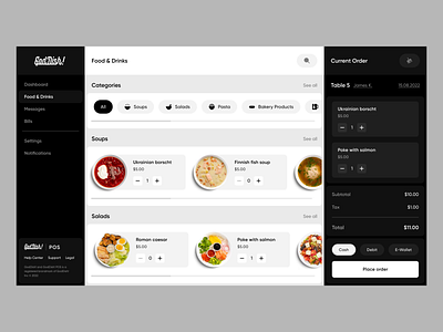 GodDish! – Restaurant POS system cashier cashier system check out dashboard design point of sale pos pos design pos system pos terminal product product design restaurant terminal