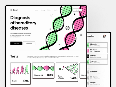 Diagnostic Clinic Website bio biology biotech checkup clinic design diagnosis disease dna gene health healthcate microbiology web web design website