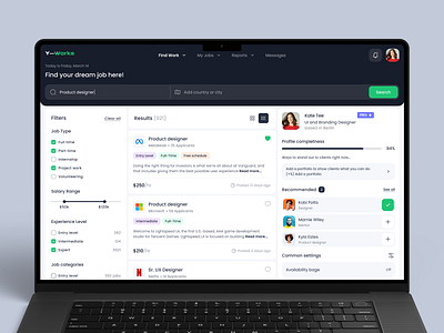 Job Finder Web App Design app design best web design core app dashboard dashboard ui job finder modern ui ui ui design ui ux ui ux design ux web app web application design web design web design inspiration web interface design web ui web ui design