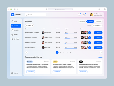 Student Portal Web App UI/UX Design app design best web design e learning modern ui ui ui design ui ux ui ux design ux web app web application design web design web design inspiration web interface design web ui web ui design