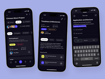 Project Management Mobile App Design app design app interfaces best app design mobile mobile app design mobile app ui mobile ui mobile ui design mobile ux modern app ui modern ui project management app ui design ui ux design