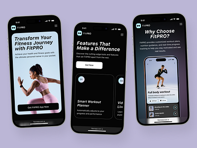 Fitness Mobile Website UI Design fitness website mobile mobile design mobile website ui design ui ux ui ux design web design web design inspiration web ui web ui design