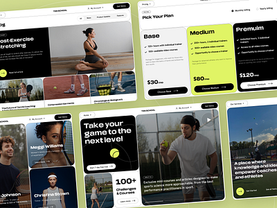 Tennis School Website design landing landing page sport sports sports website ui web website