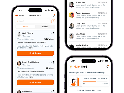 Fivecube x RentZero - Renting Mobile App design mobile product design renting saas ui ux