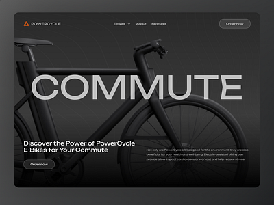 Powercycle - E-Bikes renting landing page design illustration landing page ui ux