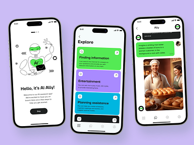 AI Assistant App ai ai assistant ai helper app chat chat gpt chatgpt design mobile ui virtual assistant