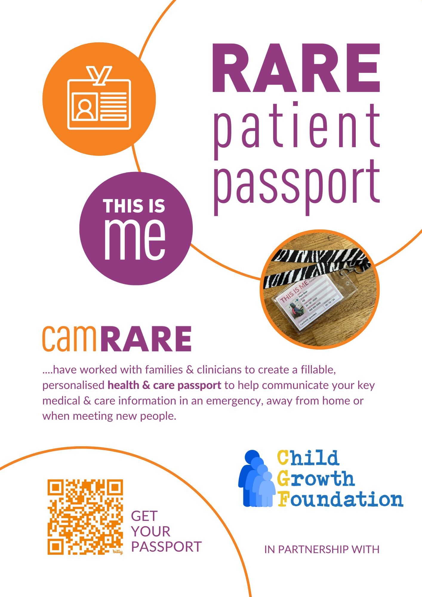 CamRARE_passport_poster_ChildGrowthFoundation_UpdatedApr25 CamRARE Rare Patient Passport flyer image