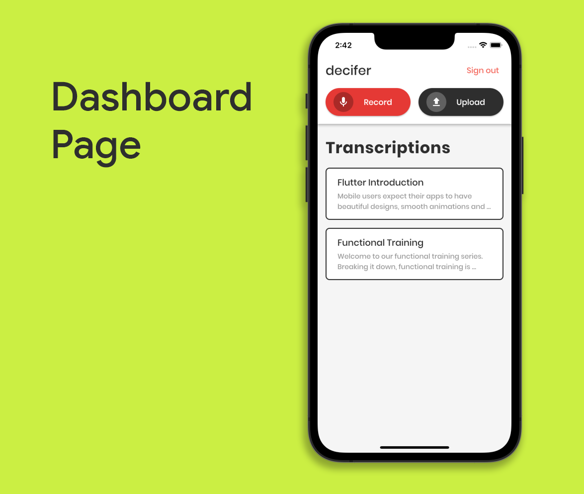 Dashboard Page