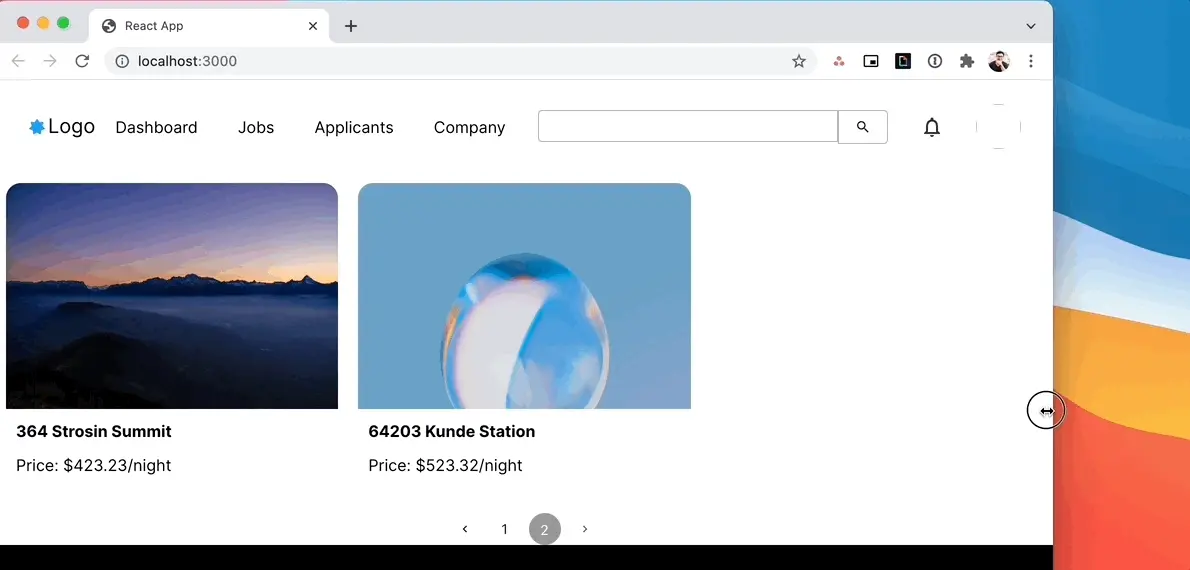 GIF showing responsive app