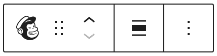 Mailchimp 블록 위의 Mailchimp 블록 도구 모음