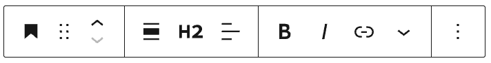 見出しブロックの親ツールバー。