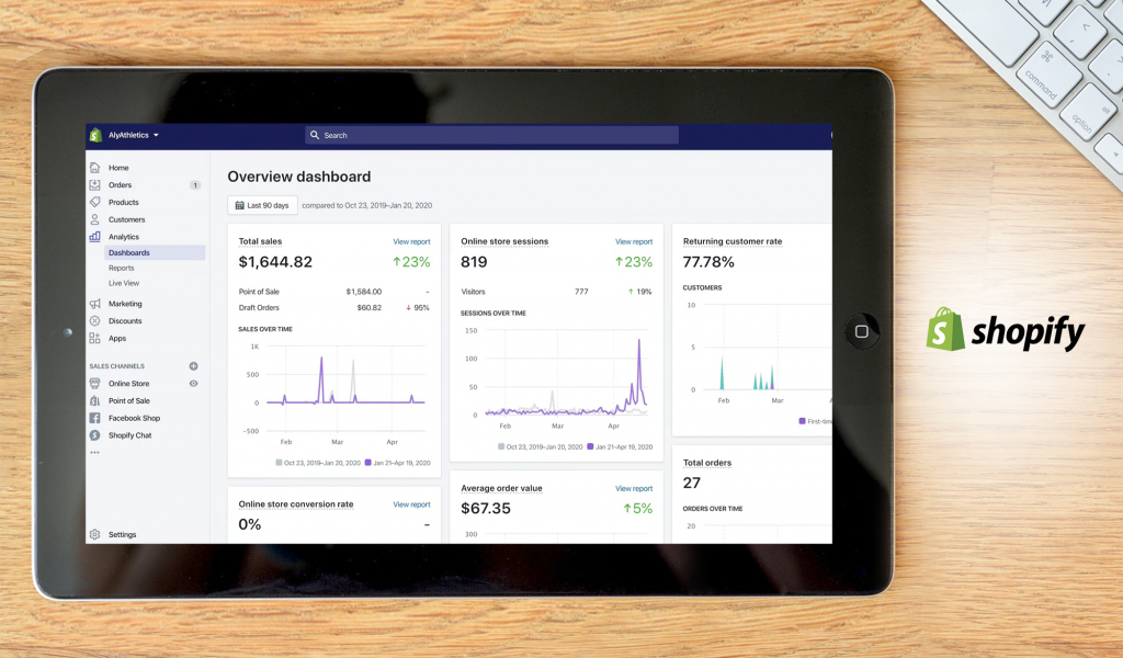 Shopify dashboard
