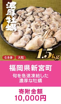 旬を急速凍結した濃厚な牡蠣