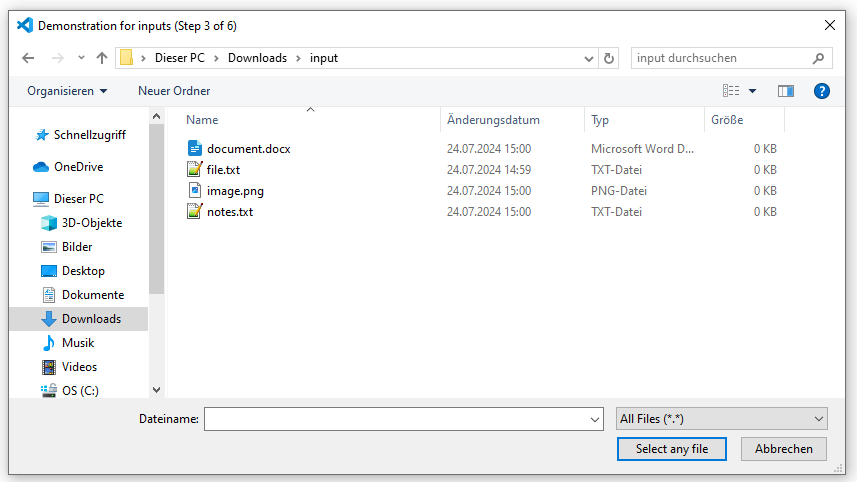 open dialog with all file types on windows