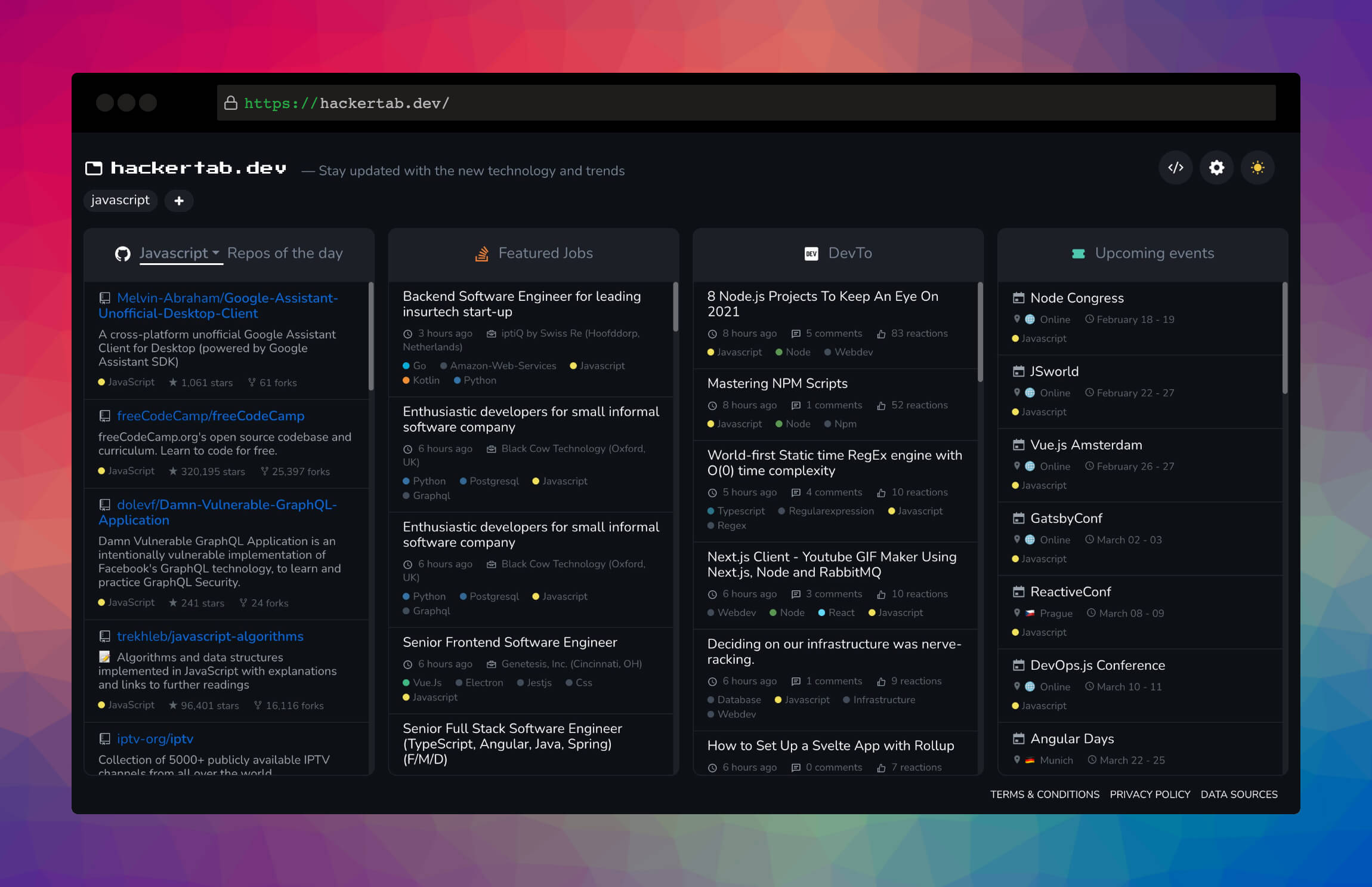 Hackertab.dev
