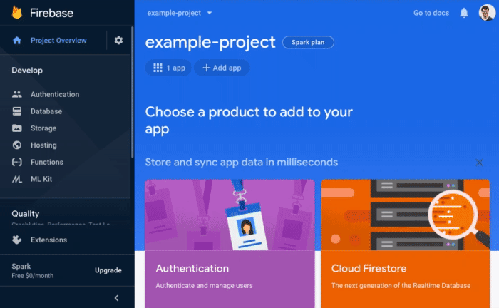 Firebase project setup
