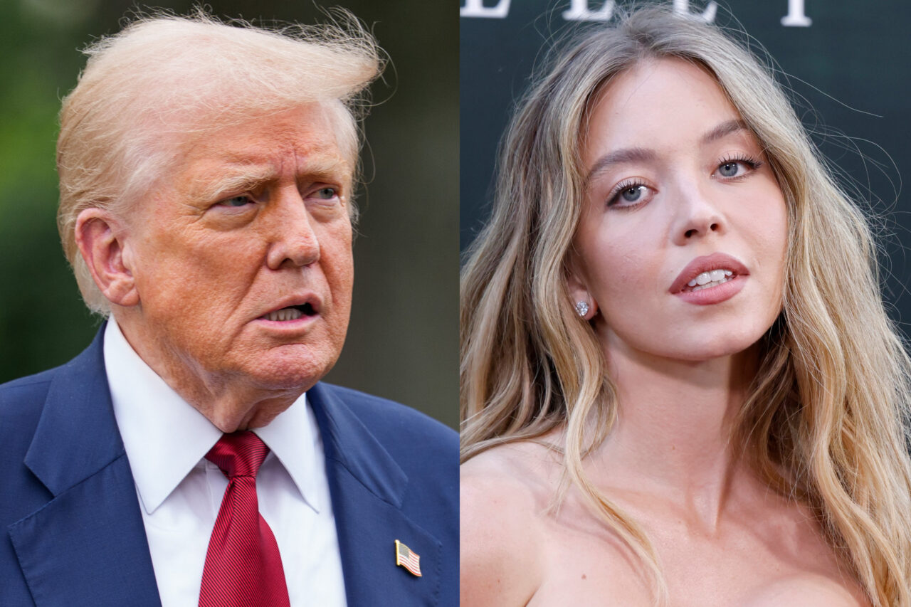 President Donald Trump (left) and Sydney Sweeney (right)