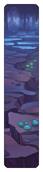 vertical banner depicting insides of a natural cave