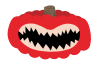 A bright red gourd with nothing but a maw full of teeth, it seems quite happy considering the situation
