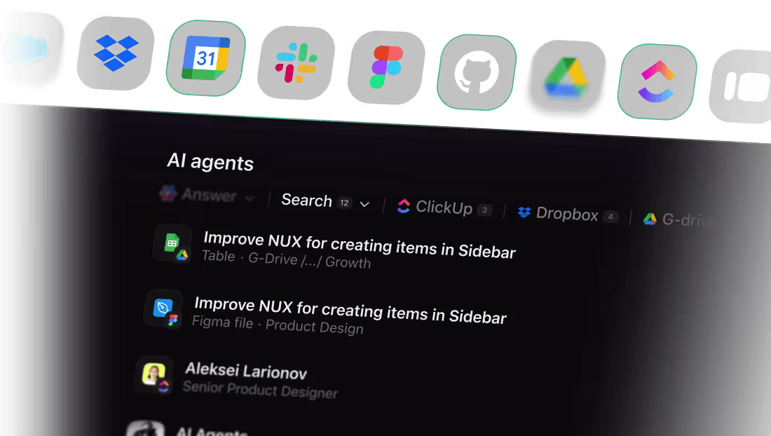 Brain MAX AI search bar with 3rd party integrations