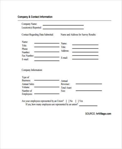 annual salary survey form