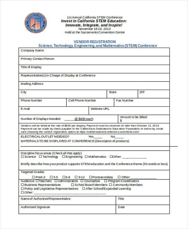 conference vendor registration form2