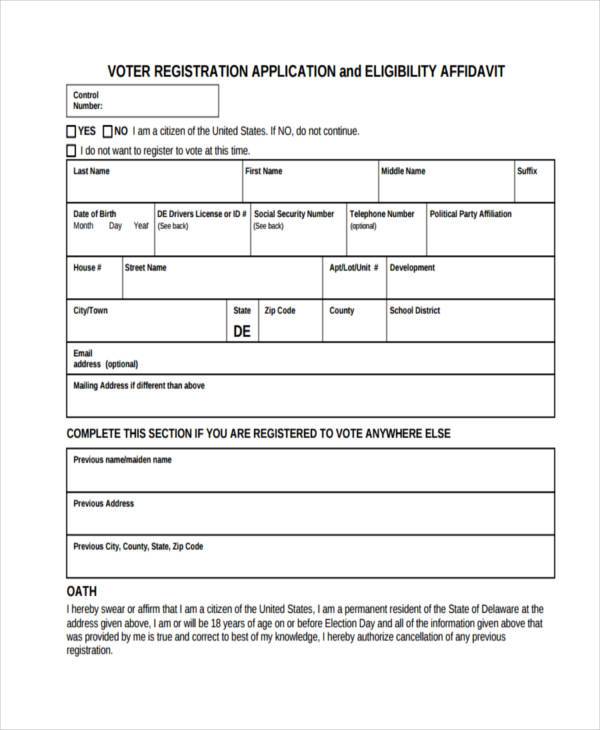eligibility voter registration form
