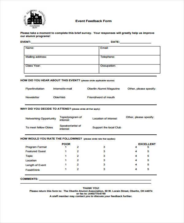 free guest feedback form
