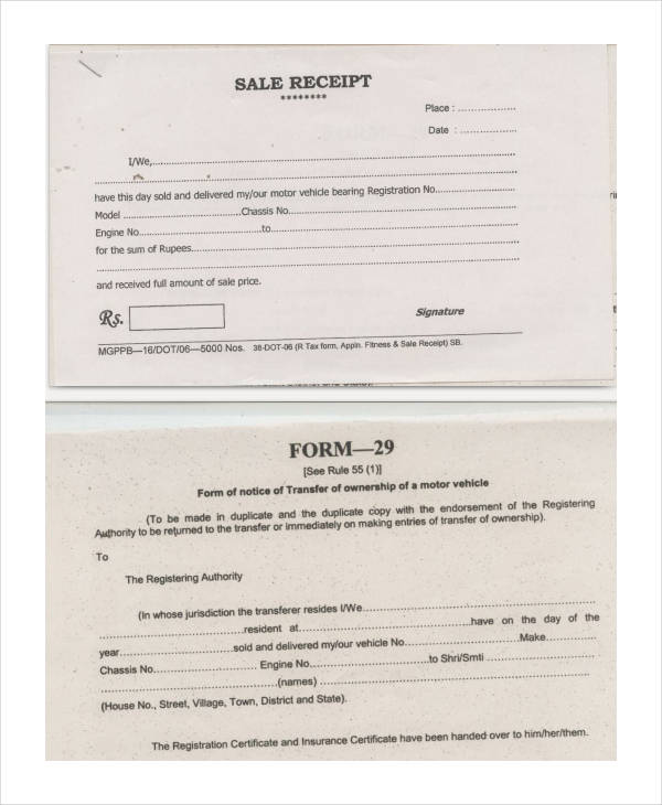sales receipt form