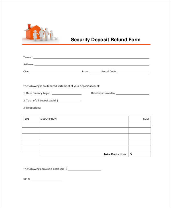 security deposit refund form