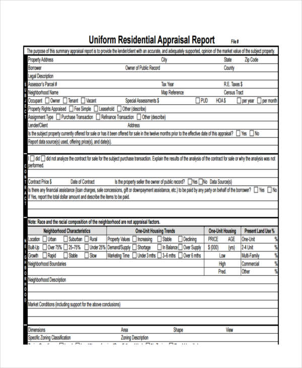 uniform residential appraisal