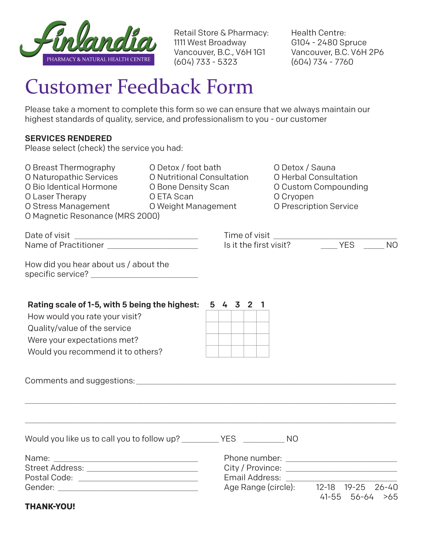 pharmacy customer feedback form 1