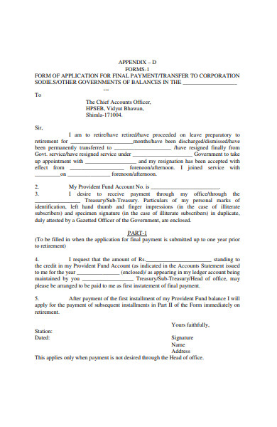 corporation final payment form