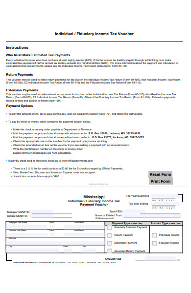 fiduciary payment voucher form sample