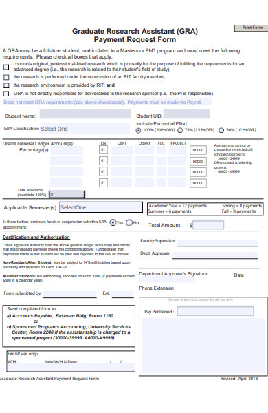 gra payment request form