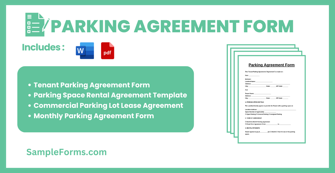 parking agreement form bundle