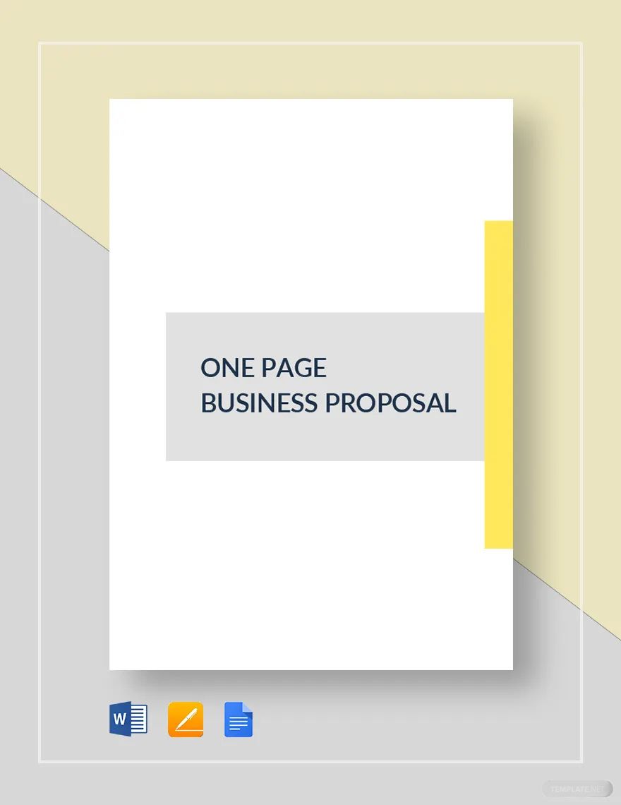 One Page Business Proposal Template in Word, Pages, PDF, Google Docs - Download | Template.net One Page Business Proposal Template in Word, Pages, PDF, Google Docs - Download | Template.net